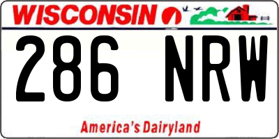 WI license plate 286NRW