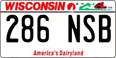 WI license plate 286NSB