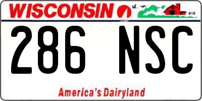 WI license plate 286NSC