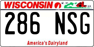 WI license plate 286NSG