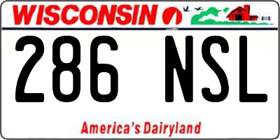 WI license plate 286NSL