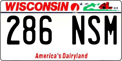 WI license plate 286NSM