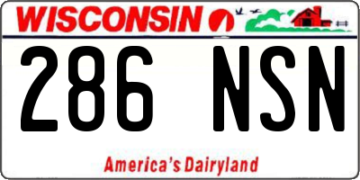 WI license plate 286NSN