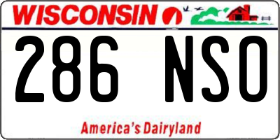 WI license plate 286NSO