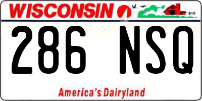 WI license plate 286NSQ