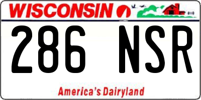 WI license plate 286NSR