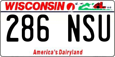 WI license plate 286NSU