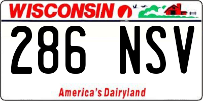 WI license plate 286NSV