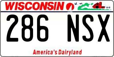WI license plate 286NSX