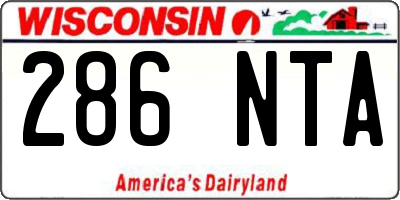 WI license plate 286NTA