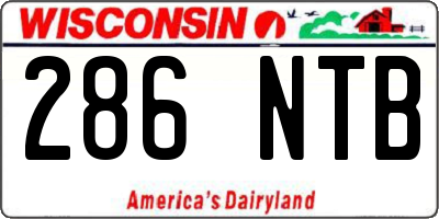 WI license plate 286NTB