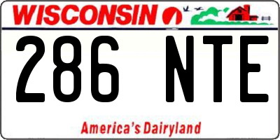 WI license plate 286NTE