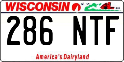 WI license plate 286NTF
