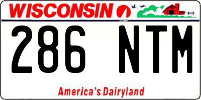 WI license plate 286NTM
