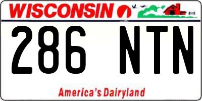 WI license plate 286NTN