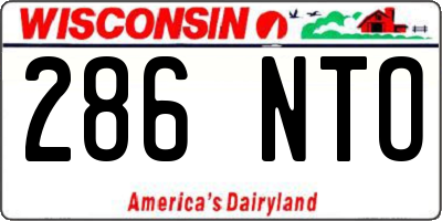 WI license plate 286NTO