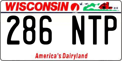 WI license plate 286NTP