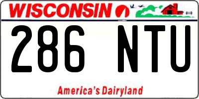WI license plate 286NTU