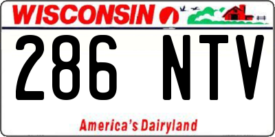 WI license plate 286NTV