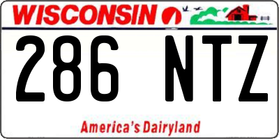 WI license plate 286NTZ