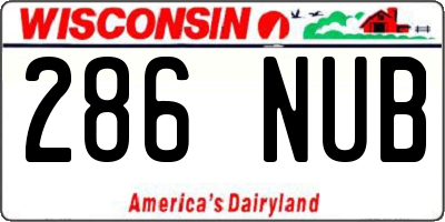 WI license plate 286NUB