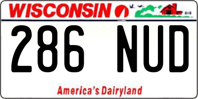 WI license plate 286NUD