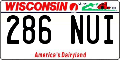 WI license plate 286NUI