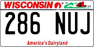 WI license plate 286NUJ