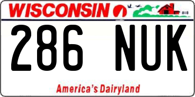 WI license plate 286NUK
