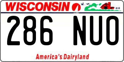WI license plate 286NUO