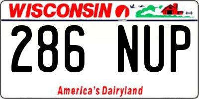 WI license plate 286NUP