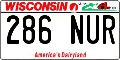 WI license plate 286NUR