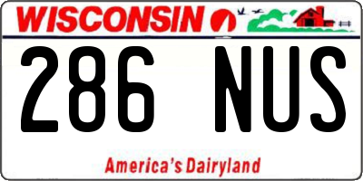 WI license plate 286NUS