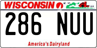 WI license plate 286NUU
