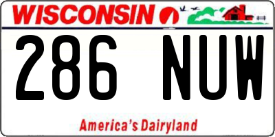 WI license plate 286NUW