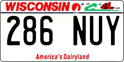 WI license plate 286NUY