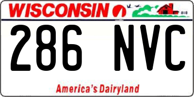 WI license plate 286NVC