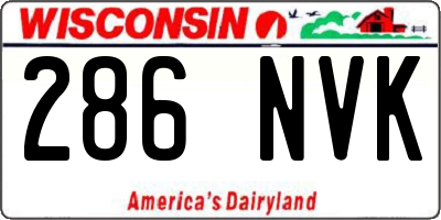WI license plate 286NVK