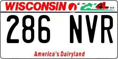 WI license plate 286NVR