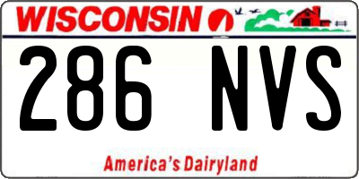 WI license plate 286NVS