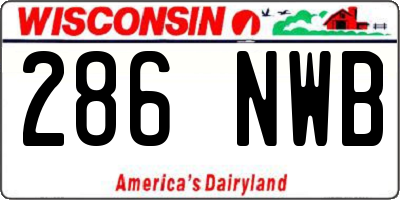WI license plate 286NWB
