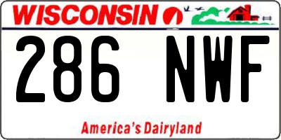 WI license plate 286NWF