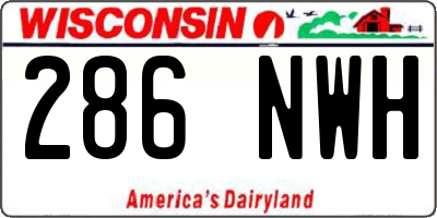 WI license plate 286NWH