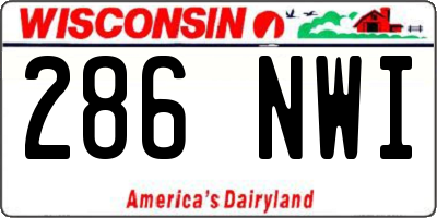 WI license plate 286NWI