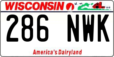 WI license plate 286NWK