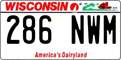 WI license plate 286NWM
