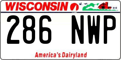 WI license plate 286NWP