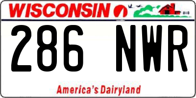 WI license plate 286NWR