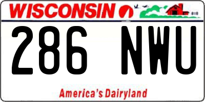 WI license plate 286NWU