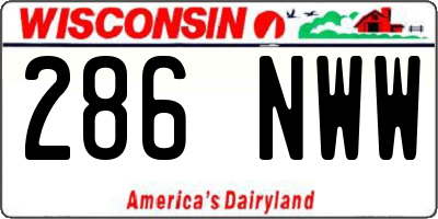 WI license plate 286NWW